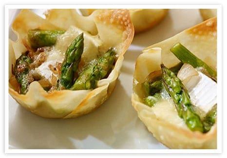 Asparagus and Brie Wonton Tartlets