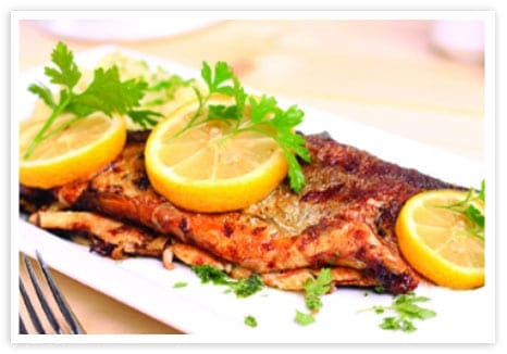 Trout in Lemon & Red Wine Sauce