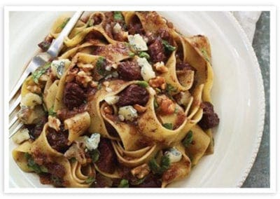 Braised Beef with Pappardelle and Blue Cheese