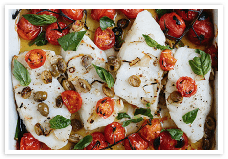 Broiled Halibut with Cherry Tomatoes
