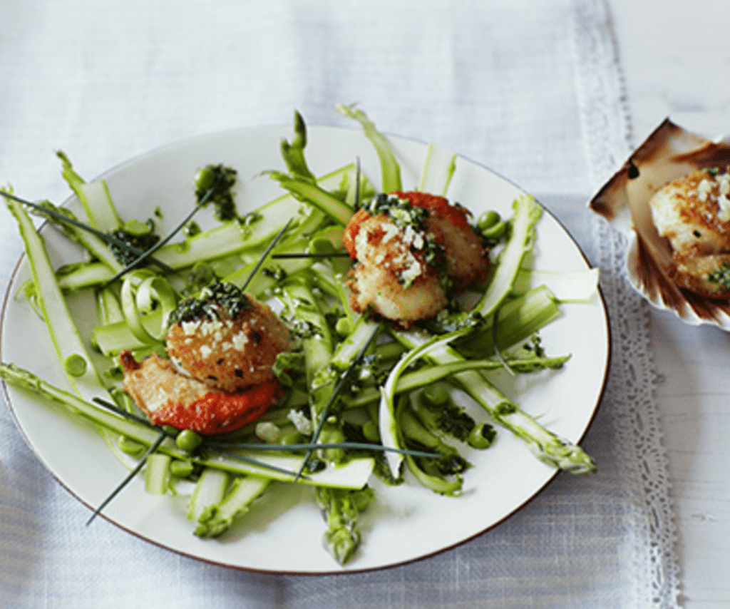 Scallops and Asparagus with Grana Padano Bosa Foods
