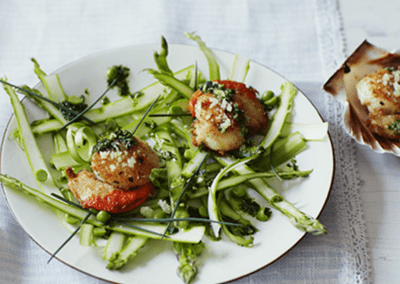 Scallops and Asparagus with Grana Padano